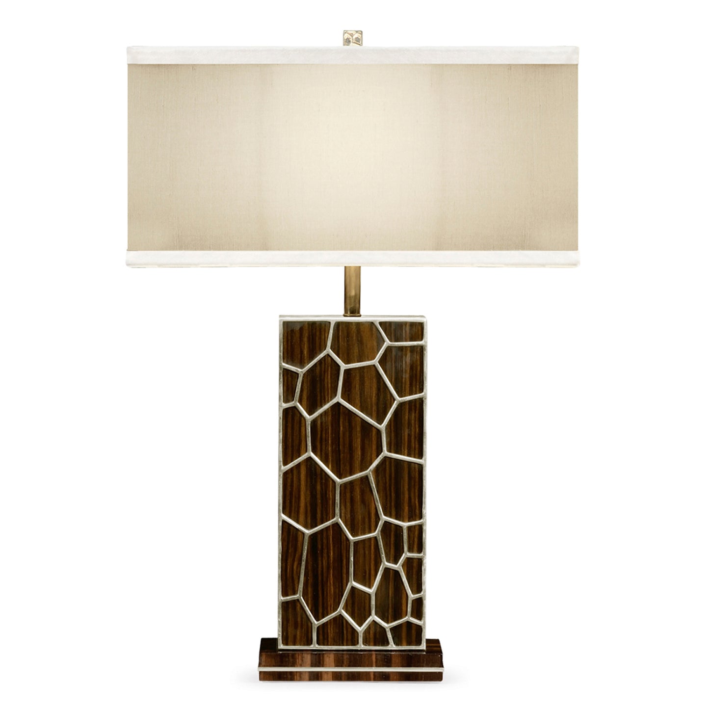 Macassar Ebony Table Lamp with White Brass Inlay | Jonathan Charles