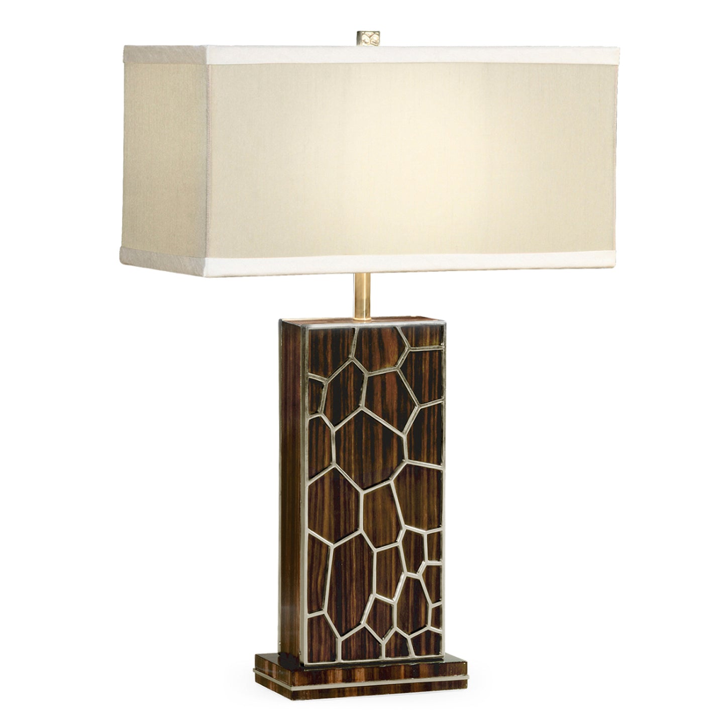 Macassar Ebony Table Lamp with White Brass Inlay | Jonathan Charles