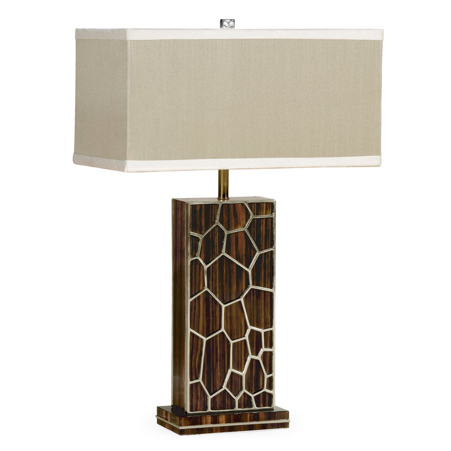 Macassar Ebony Table Lamp with White Brass Inlay | Jonathan Charles