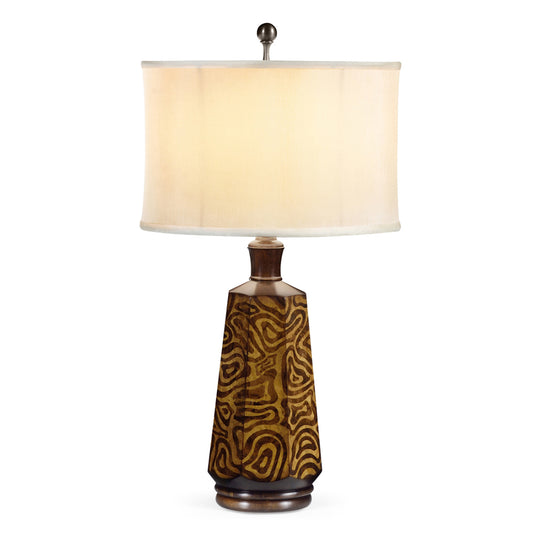 Hexagonal Dijon Burl Table Lamp | Jonathan Charles