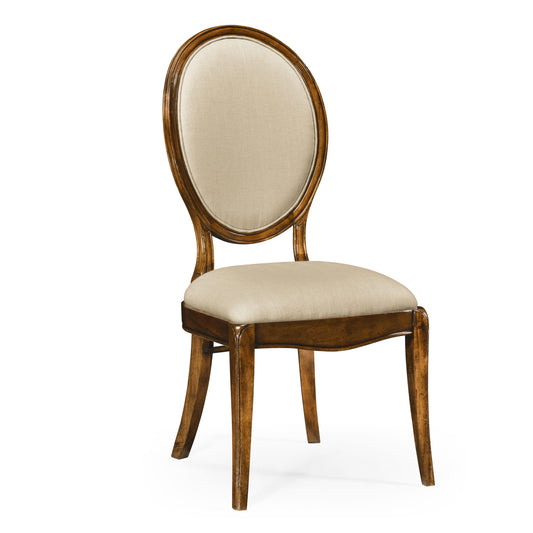 Spoon back upholstered dining side chair | Jonathan Charles