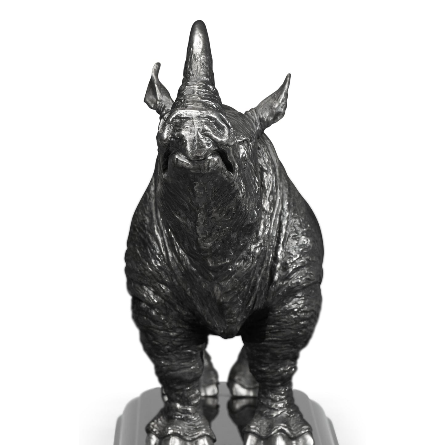 Antique Stainless Steel Rhino | Jonathan Charles