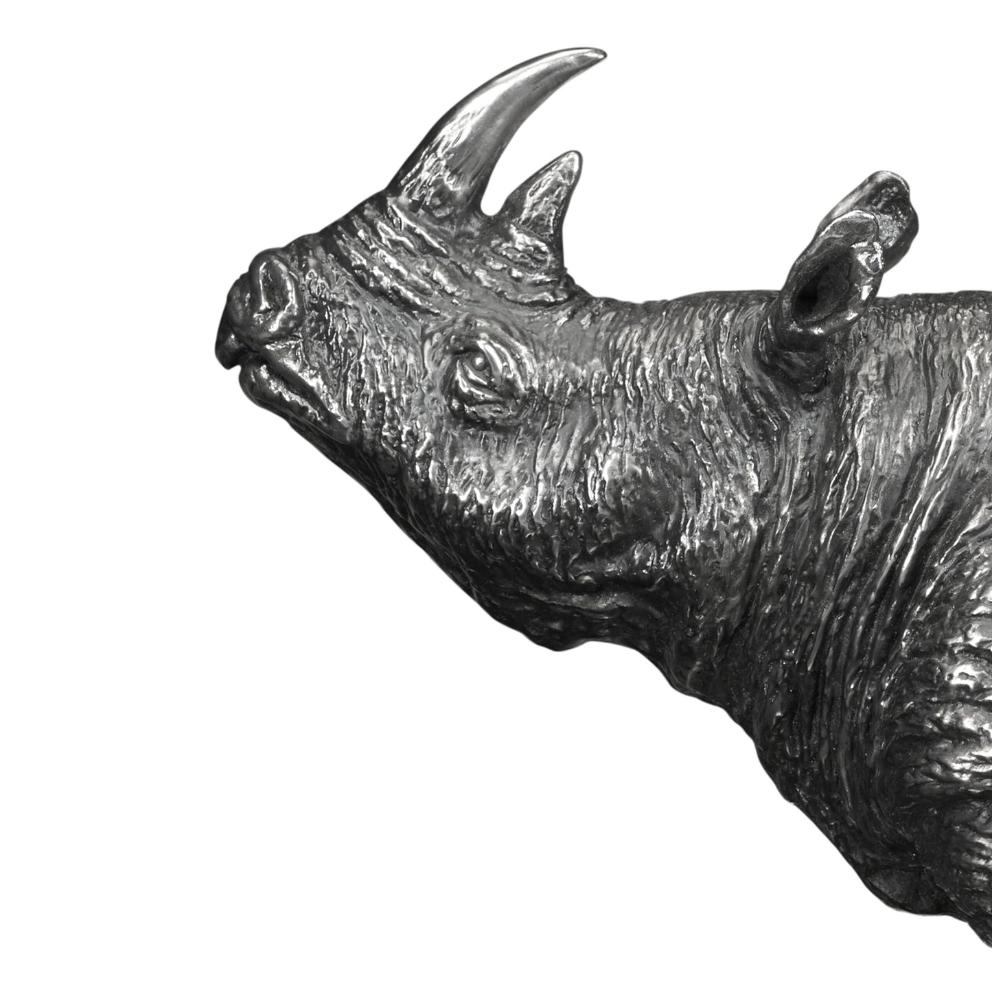 Antique Stainless Steel Rhino | Jonathan Charles