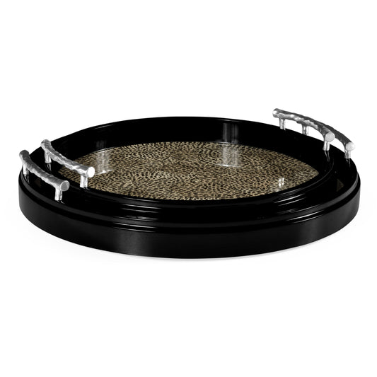 Duo Circular Black Eggshell Tray | Jonathan Charles