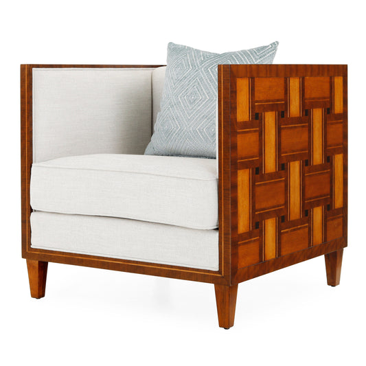 Club Chair with woven Inlay Design | Jonathan Charles