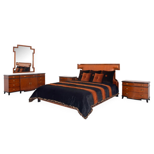 Soire Queen Bed Antique brown finish | The Gallery