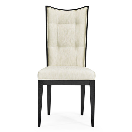 Fusion Ebonised Oak Dining Side Chair, Upholstered in Skipper | Jonathan Charles