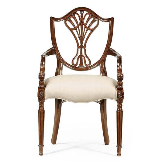 Sheraton Dining Arm chair with sheild back in mahogany high